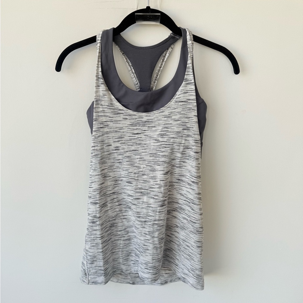 Lululemon Twist & Toil Tank Tiger Space Dye Black White / Nebula size 4 Womens